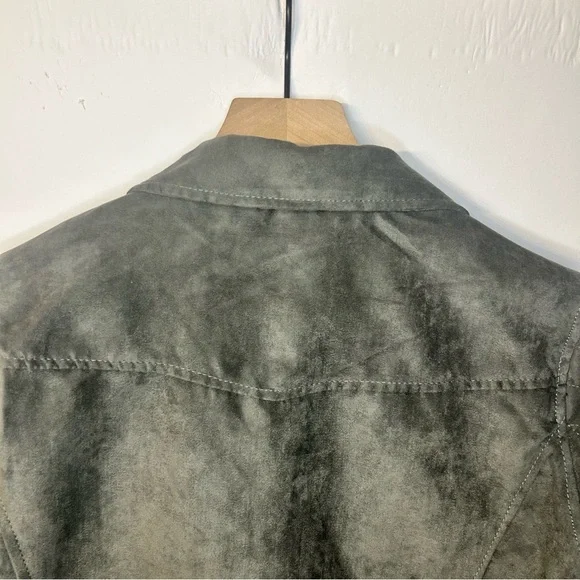 *NWT* Ci Sono by Cavalini Charcoal Gray Vegan Leather Moto Jacket, Size XL - Picture 6 of 10